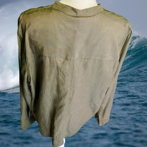 NWT Kobi Halperin ‘Starla’ Snap Up Jacket in Olive Green Linen-Blend Size XL - Picture 9 of 13
